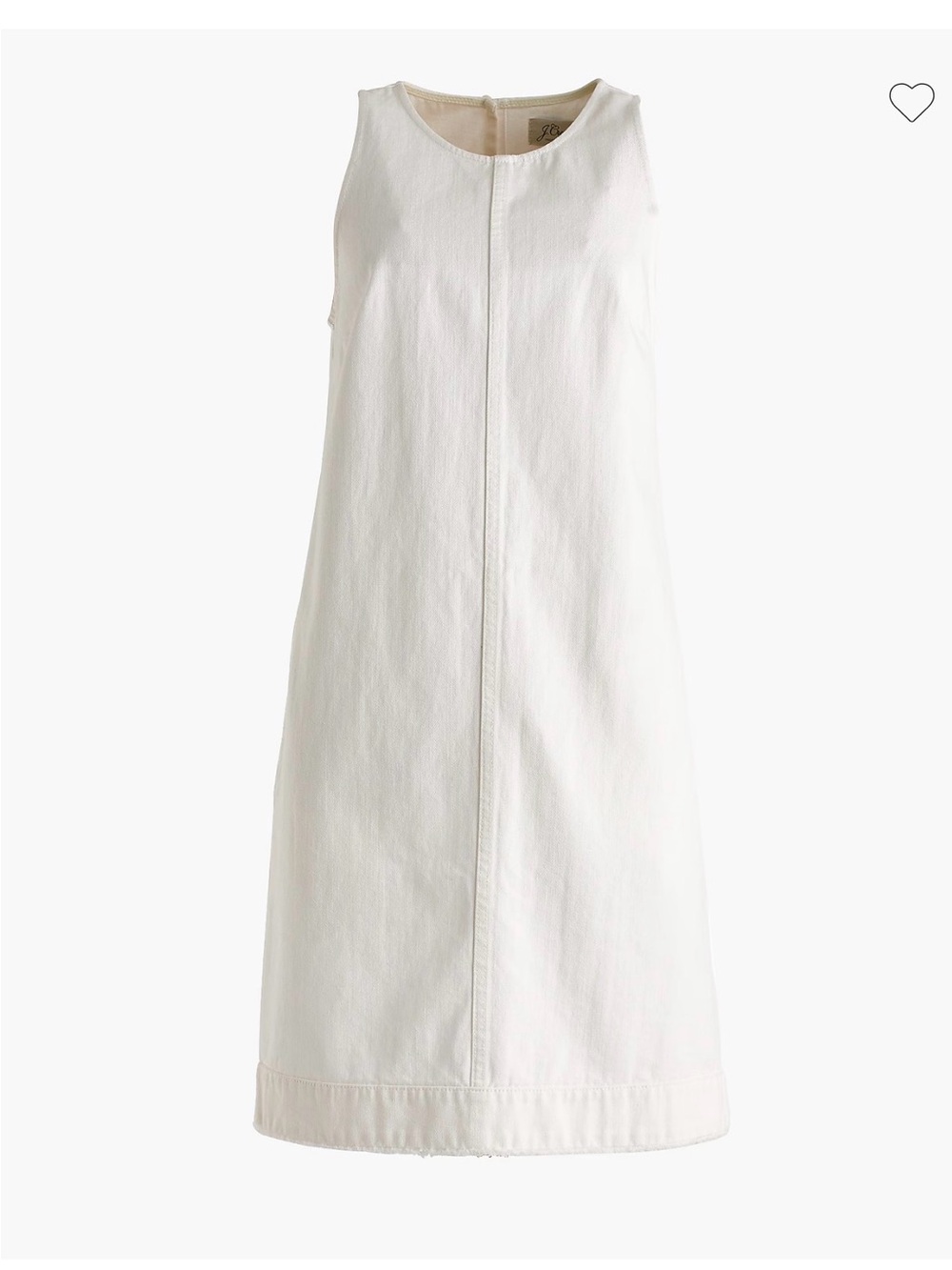 J. Crew NWT Women's white sleeveless  Denim Shift Dress size 2